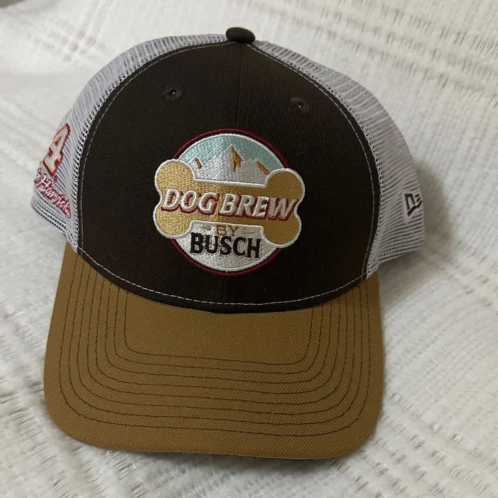 New Era Brown Kevin Harvick Busch Dog Brew Trucker 9FORTY Snapback Hat